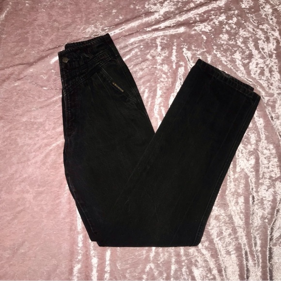 Vtg 80s/90s Rocky Mountain Black Denim High-Waist Goth/Grunge Pin-Up Mom Jeans - Picture 4 of 15